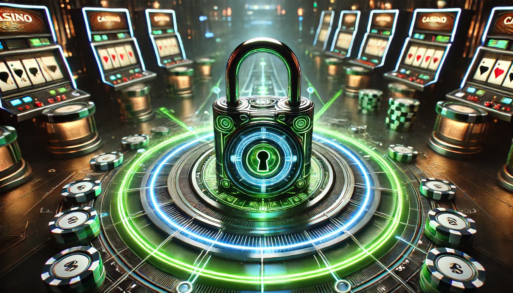 futuristic lock on the casino floor