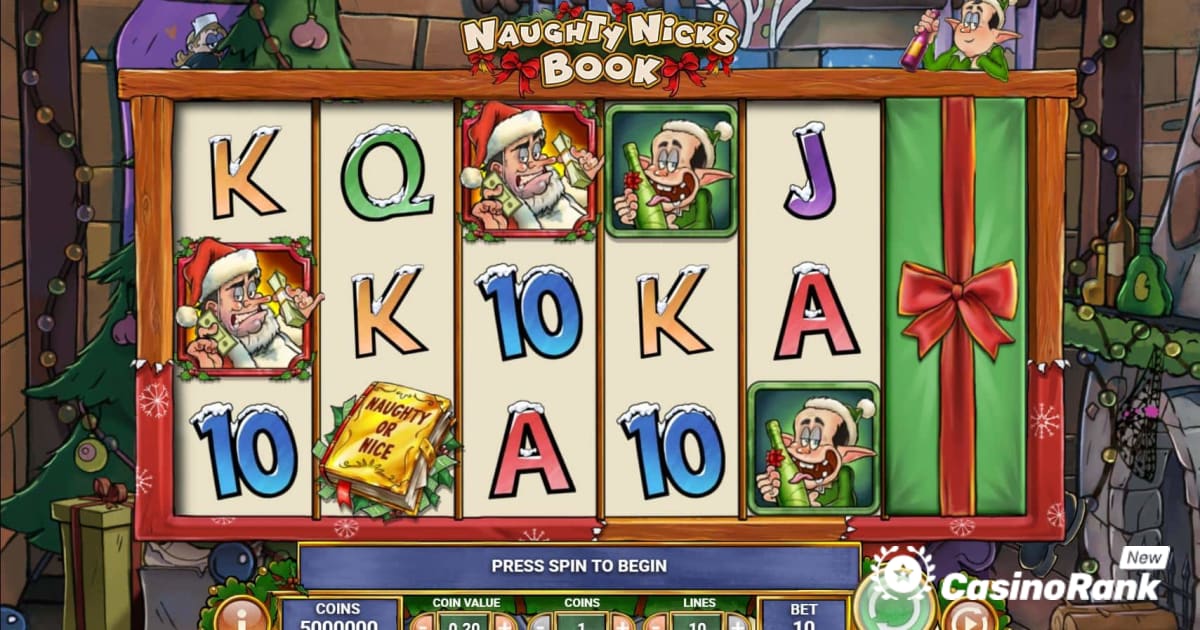 Experimente las tragamonedas navideñas más nuevas de Play'n Go: Naughty Nick's Book